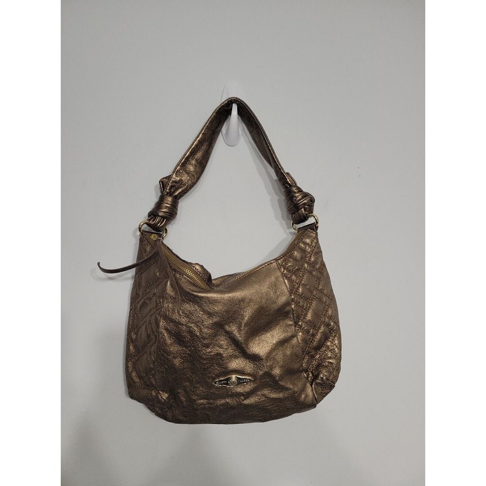 Elliot Lucca Women's Shoulder Bag Leather Metallic Bronze Medium